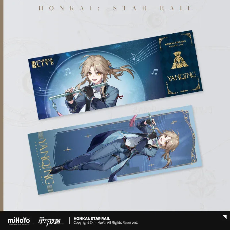 Honkai: Star Rail LIVE Series Laser Collectible Tickets Yanqing ACG Go Anime www.acg-go.com Acheron, Argenti, Art Decor, Aventurine, Castorice, Dr. Ratio, Jing Yuan, Jingliu, Kafka, Robin, Sunday, The Herta, Yanqing