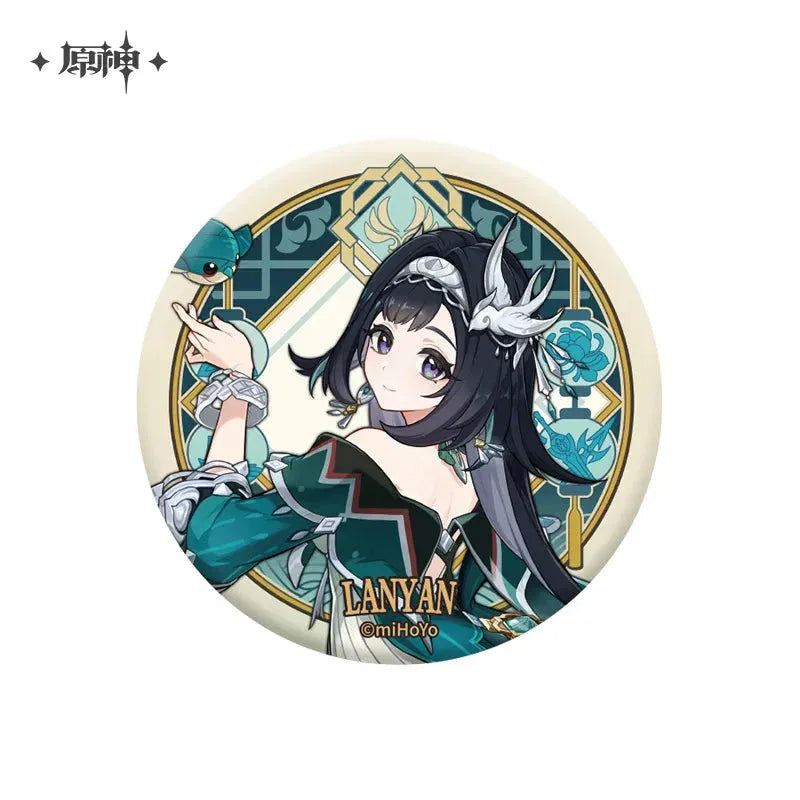 Liyue Character Badge Genshin Impact Lanyan ACG Go Anime www.acg-go.com Badge, Baizhu, Beidou, Character Artwork, Chongyun, Gaming, Ganyu, Hu Tao, Keqing, Lanyan, Ningguang, Qiqi, Shenhe, Xiangling, Xianyun, Xiao, Xingqiu, Xinyan, Yanfei, Yaoyao, Yelan, Yunjin, Zhongli