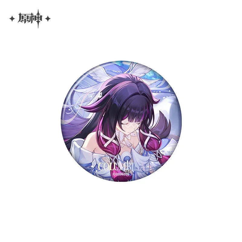 Genshin Impact A Traveler on Winter's Night Series Merch Badge Columbina ACG Go Anime www.acg-go.com Art Decor, Badge, Columbina, Genshin Impact, Il Dottore, Pendant & Keychain, Sandrone, Varka, Wanderer, Zibai