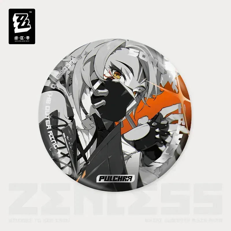 Zenless Zone Zero Mindscape Cinema Series Sons of Calydon Reflective Badge Pulchra Fellini ACG Go Anime www.acg-go.com Burnice White, Caesar King, Lucy, Piper Wheel, Pulchra Fellini