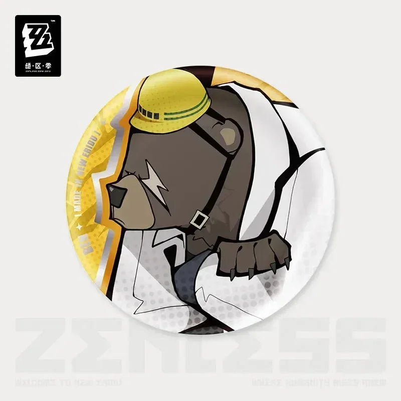 Zenless Zone Zero New Eridu Series Belobog Heavy Industries Chibi Tinplate Badge Ben Bigger ACG Go Anime www.acg-go.com Anton Ivanov, Badge, Ben Bigger, Grace Howard, Koleda Belobog