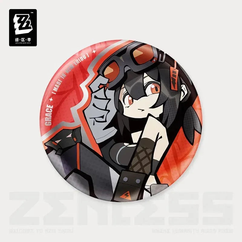 Zenless Zone Zero New Eridu Series Belobog Heavy Industries Chibi Tinplate Badge Grace Howard ACG Go Anime www.acg-go.com Anton Ivanov, Badge, Ben Bigger, Grace Howard, Koleda Belobog