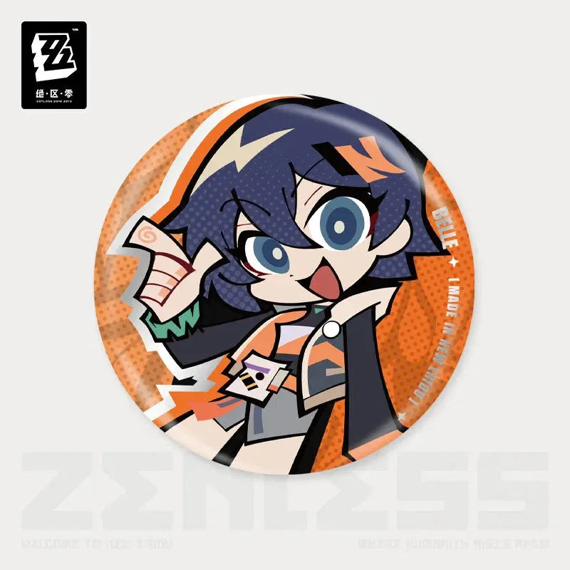New Eridu Series Proxies Chibi Tinplate Badge Zenless Zone Zero Belle ACG Go Anime www.acg-go.com Badge, Belle, Wise
