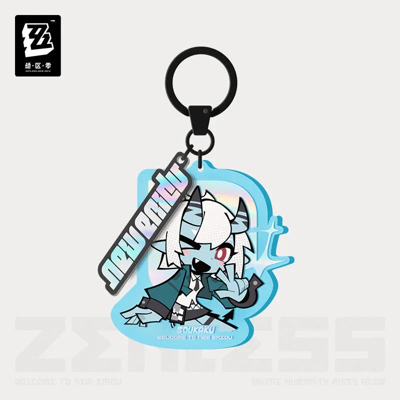 New Eridu Series Section 6 Chibi Acrylic Keychain Zenless Zone Zero Soukaku ACG Go Anime www.acg-go.com Asaba Harumasa, Hoshimi Miyabi, Pendant & Keychain, Soukaku, Tsukishiro Yanagi