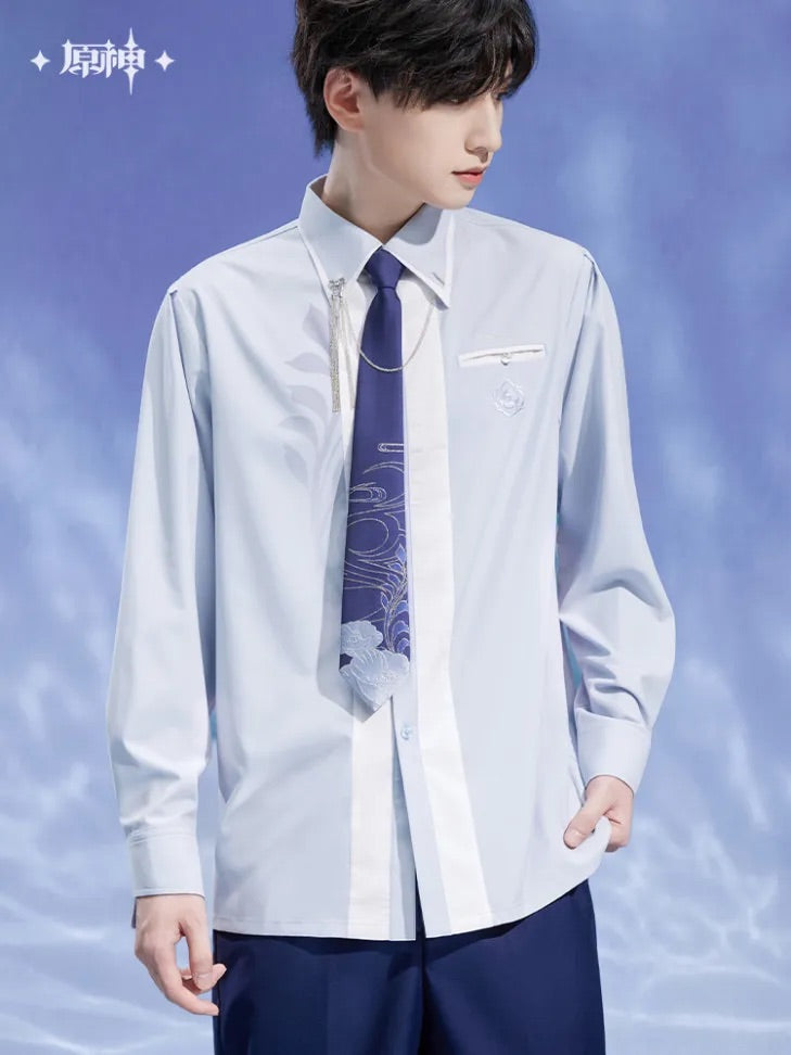 Kamisato Ayato Theme Impression Series Colorblock Tie Shirt