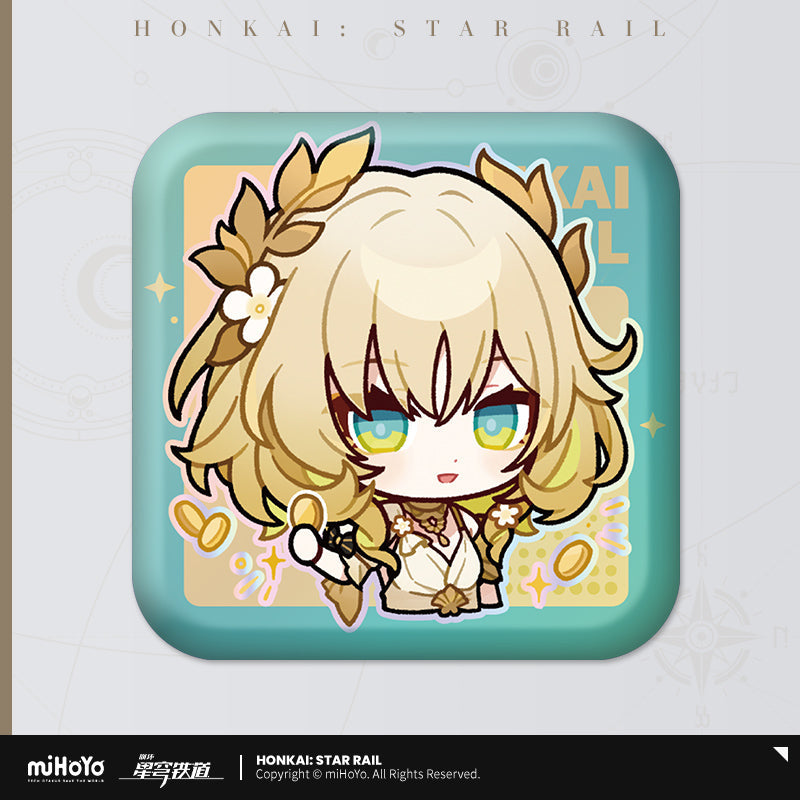 pom pom exhibition series square tinplate badge ACG GO