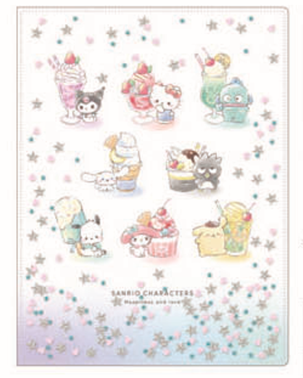 Sanrio Characters W Pocket Transparent Folder