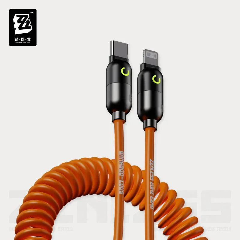 Zenless Zone Zero Rapid Power Series Spring Fast Charging Data Cable Type C-L (Not for IPhone 15/16 ACG Go Anime www.acg-go.com Cable, Electronics, Zenless Zone Zero