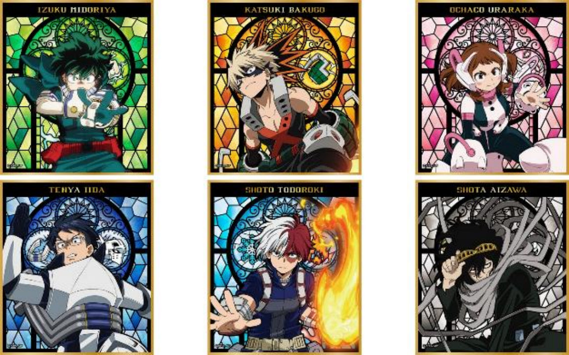 stained glass style trading foil stamped mini shikishi cardboard mystery box 6 types ACG GO