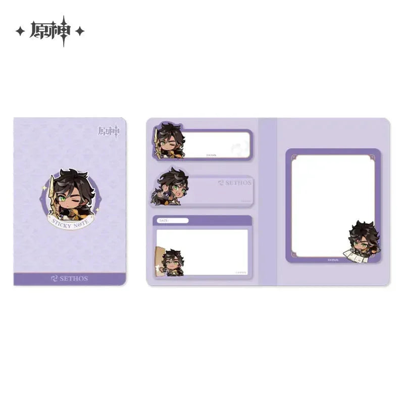 Genshin Impact Sumeru Chibi Emojis Series Notebook Sethos ACG Go Anime www.acg-go.com Alhaitham, Candace, Character Artwork, Collei, Cyno, Dehya, Dori, Faruzan, Kaveh, Layla, Nahida, Nilou, Office Supply, Sethos, Sticky Notes, Tighnari, Wanderer
