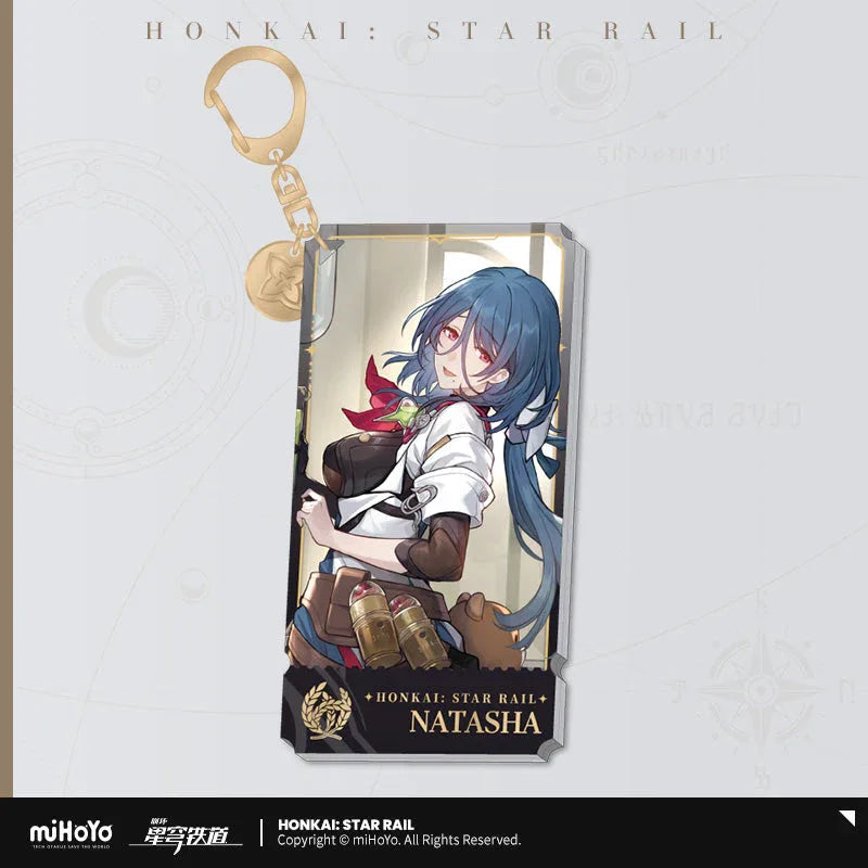 The Abundance Character Warp Artwork Acrylic Keychain Honkai: Star Rail Natasha ACG Go Anime www.acg-go.com Bailu, Gallagher, Huohuo, Lingsha, Luocha, Lynx, Natasha, Pendant & Keychain