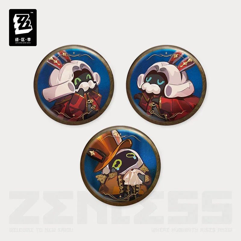 Zenless Zone Zero Concerto Channel Series Astra-nomical Moment Merch Bangboo Badge Set ACG Go Anime www.acg-go.com Art Decor, Astra Yao, Badge, Belle, Evelyn Chevalier, Wise