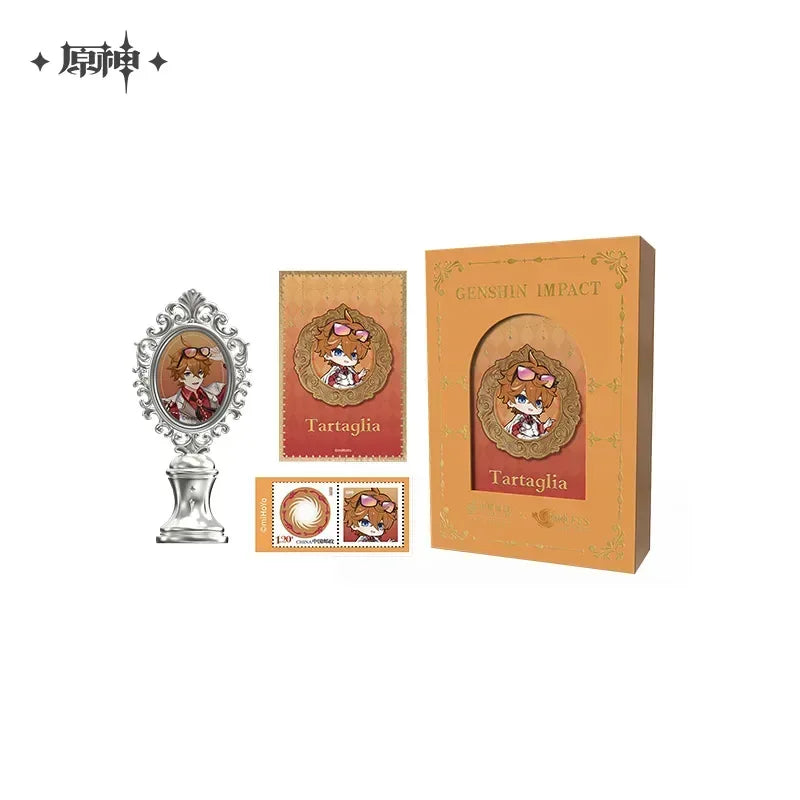 Genshin Impact FES 2026 Series Wax-stamped Gift Box Tartaglia ACG Go Anime www.acg-go.com Arlecchino, Columbina, Flins, Genshin Impact, Gift Box, Postcard, Seal, Skirk, Tartaglia, Wanderer