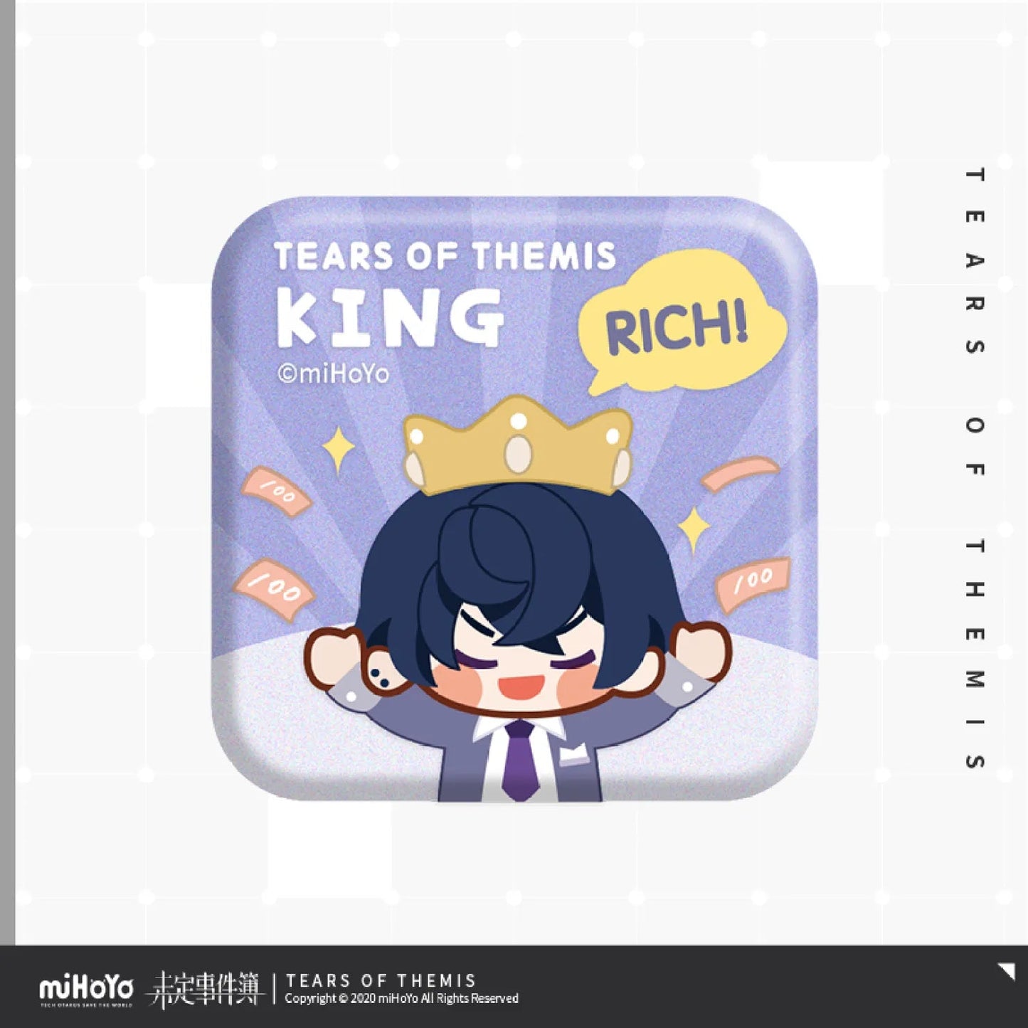 xian xi series chibi square tinplate badge ACG GO