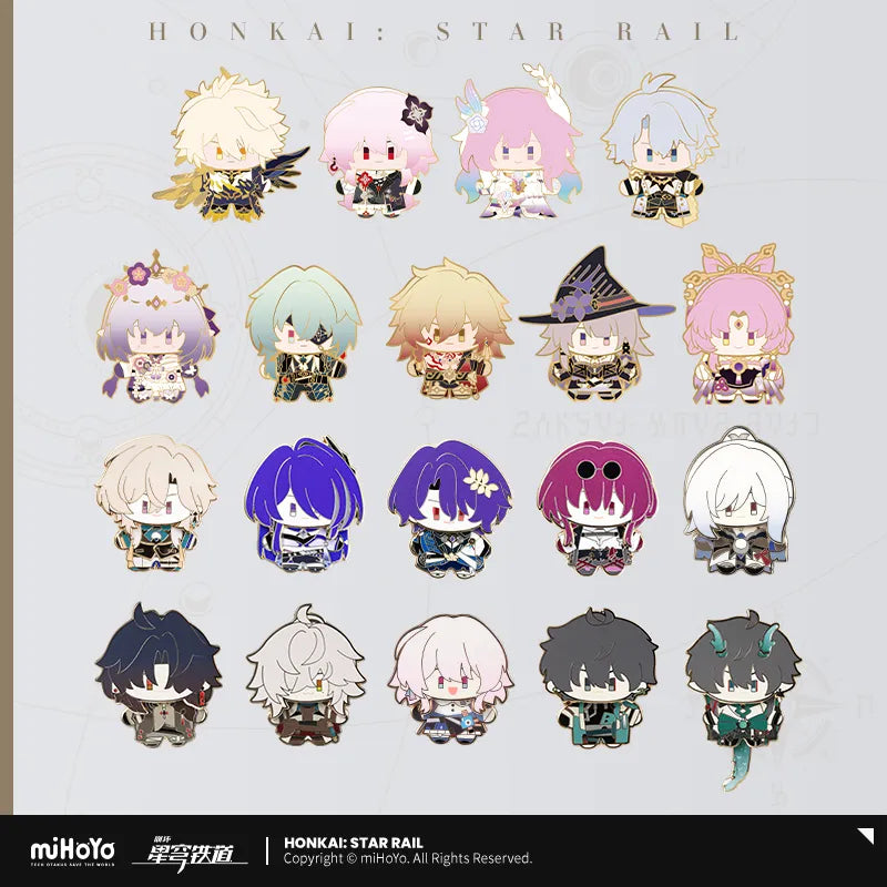Honkai: Star Rail Chibi Doll Series Metal Pin Badge