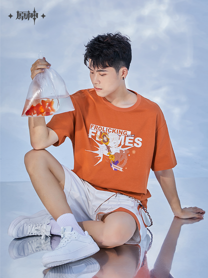 Genshin Impact Yoimiya Frolicking Flames T-shirt