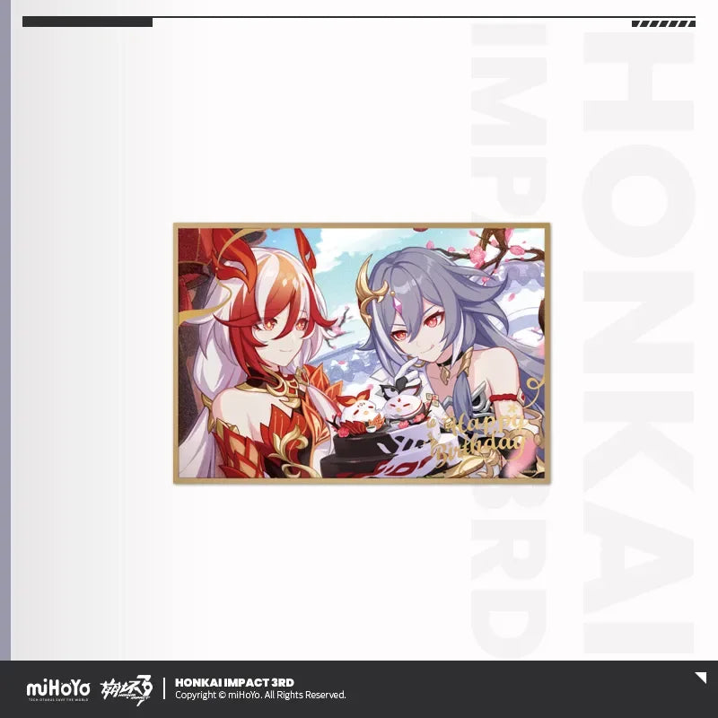 Birthday Greeting Series PET Shikishi Cardboard Honkai Impact 3rd Fu Hua ACG Go Anime www.acg-go.com Aponia, Bronya, Carol, Eden, Elysia, Fu Hua, Honkai Impact 3rd, Li Sushang, Mobius, Murata Himeko, Natasha, Pardofelis, Raiden Mei, Rita, Seele, Shigure Kira, Shikishi, Theresa, Vill-V, Yae Sakura