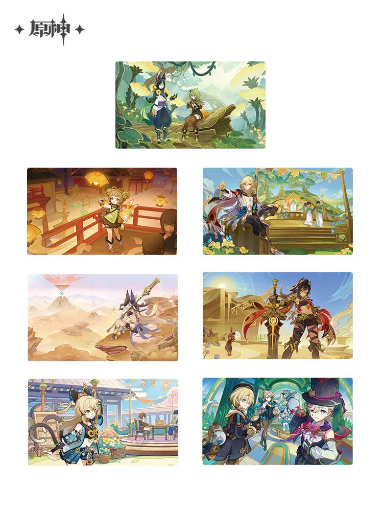 Floating World Under the Moonlight Series Raster Postcard Set Genshin Impact Set ACG Go Anime www.acg-go.com Art Decor, Postcard