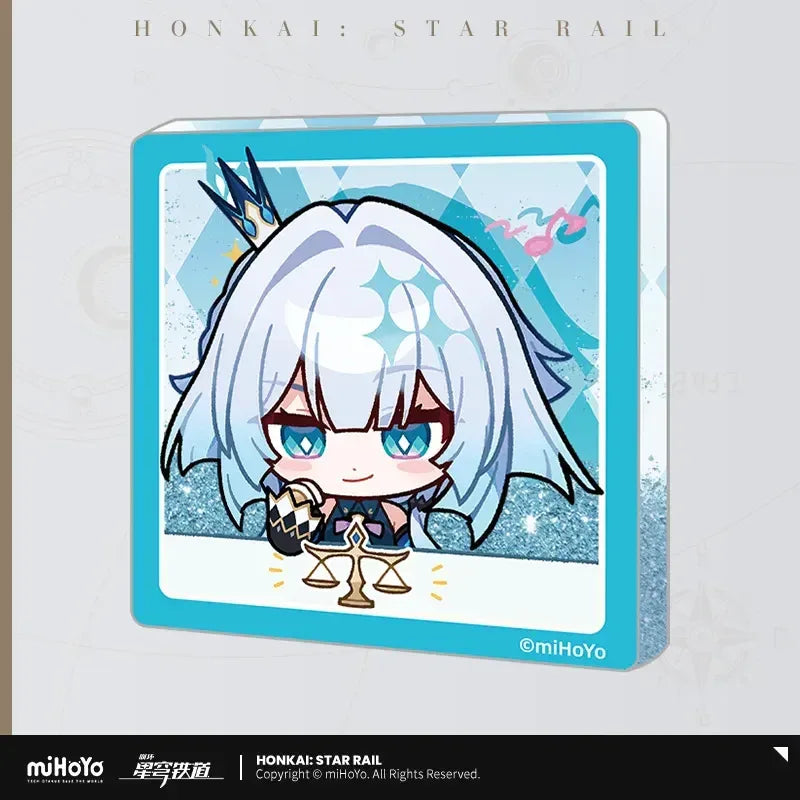 Honkai: Star Rail Pom-Pom Exhibition Series Acrylic Glitter Quicksand Refrigerator Magnets Jing Yuan ACG Go Anime www.acg-go.com Acheron, Aglaea, Anaxa, Argenti, Art Decor, Aventurine, Blade, Boothill, Cerydra, Cipher, Dan Heng • Imbibitor Lunae, Dr. Ratio, Feixiao, Firefly, Fugue, Hyacine, Hysilens, Jiaoqiu, Jing Yuan, Jingliu, Kafka, Moze, Mydei, Phainon, Pom-Pom, Robin, Sparkle, Sunday, Tribbie