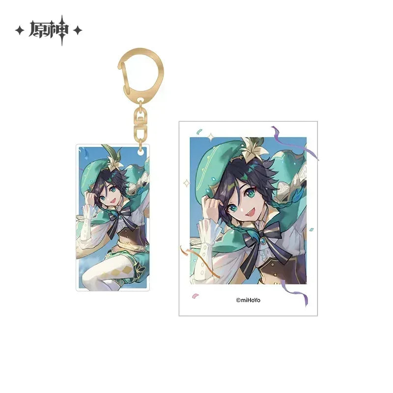 Genshin Impact FES 2023 Series Polaroid & Acrylic Keychain Set 1st Anniversary - Venti ACG Go Anime www.acg-go.com Aether, Lumine, Nahida, Paimon, Pendant & Keychain, Venti, Zhongli