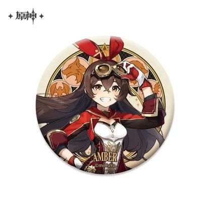 Genshin Impact Mondstadt Character Badge Amber - 100% Outrider ACG Go Anime www.acg-go.com Albedo, Amber, Badge, Barbara, Bennett, Character Artwork, Dahlia, Diluc, Diona, Eula, Fischl, Jean, Kaeya, Klee, Lisa, Mika, Mona, Noelle, Razor, Rosaria, Sucrose, Venti