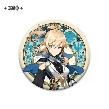 Genshin Impact Mondstadt Character Badge Jean - Gunnhildr's Legacy ACG Go Anime www.acg-go.com Albedo, Amber, Badge, Barbara, Bennett, Character Artwork, Dahlia, Diluc, Diona, Eula, Fischl, Jean, Kaeya, Klee, Lisa, Mika, Mona, Noelle, Razor, Rosaria, Sucrose, Venti