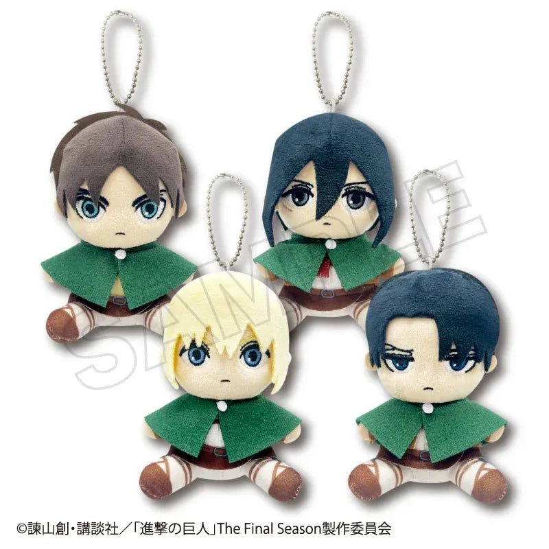 Attack on Titan Sitting Plush Keychain Levi ACG Go Anime www.acg-go.com Armin Arlert, Attack on Titan, Eren Yeager, Levi Ackerman, Mikasa Ackerman, Pendant & Keychain, Plush
