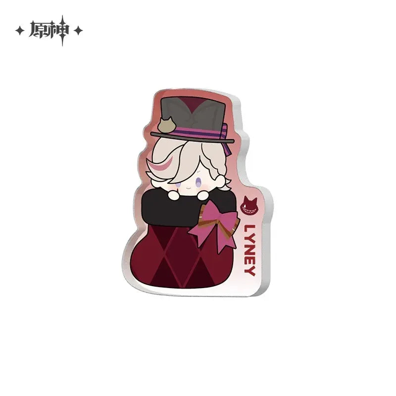 House of the Hearth Winter Series Thick Acrylic Mini Ornaments Genshin Impact (Not For Sale) Lyney ACG Go Anime www.acg-go.com Arlecchino, Freebie, Freminet, Lynette, Lyney, Ornament, Tartaglia
