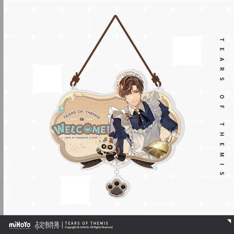 Tears of Themis Love at Azukisan's Café Series Acrylic Decorative Door Hanger Artem Wing ACG Go Anime www.acg-go.com Art Decor, Artem Wing, Luke Pearce, Marius von Hagen, Tears of Themis, Vyn Richter