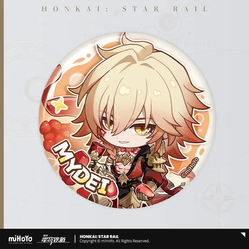 Honkai: Star Rail Fruity Summer Series Chibi Tinplate Badge Mydei ACG Go Anime www.acg-go.com Badge, Caelus, Castorice, Honkai: Star Rail, Mydei, Stelle, Trailblazer