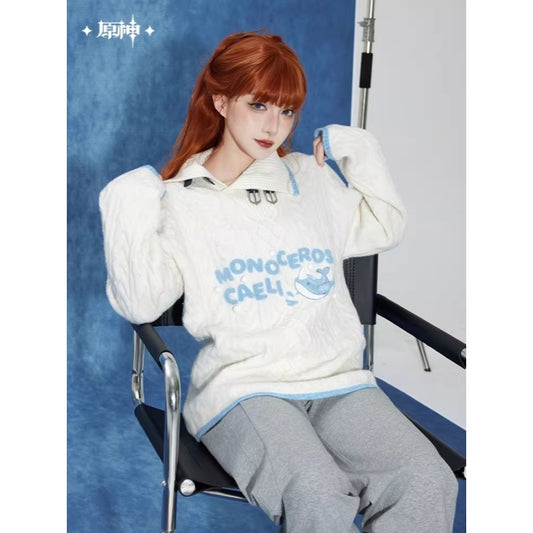 Genshin Impact Tartaglia Theme Impression Series Cable Knit Collar Sweater