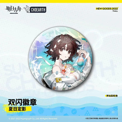 Arknights Summer Reflection Series Glittering Shikishi Badge Roberta ACG Go Anime www.acg-go.com Arknights, Elysium, La Pluma, Roberta, Surtr