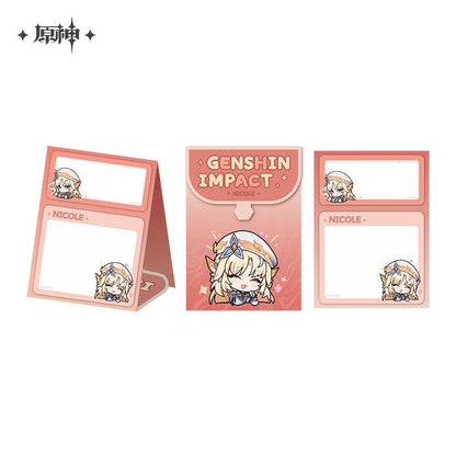 Genshin Impact Chibi Emoji Series Nicole Badge & Keychain & Sticky Notes