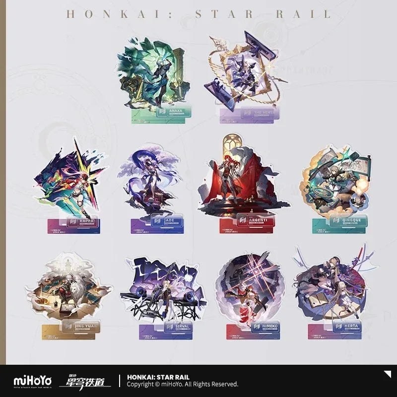 Honkai: Star Rail The Erudition Character Warp Artwork Acrylic Stand Himeko ACG Go Anime www.acg-go.com Anaxa, Argenti, Herta, Himeko, Jade, Jing Yuan, Qingque, Rappa, Serval, Stand, The Herta