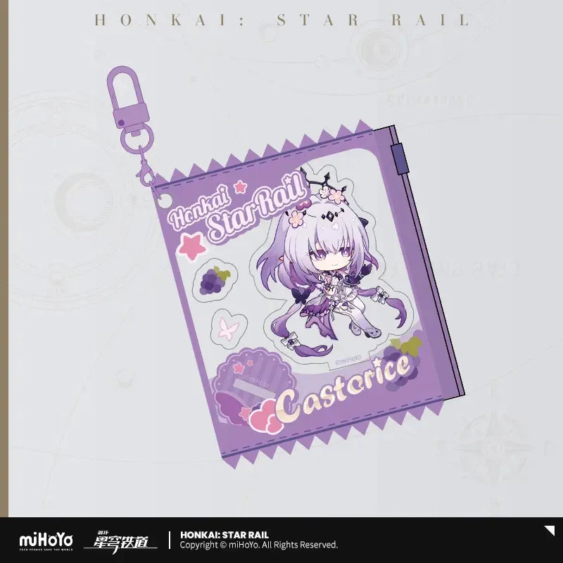 Honkai: Star Rail Fruity Summer Series Chibi Candy Keychain Castorice ACG Go Anime www.acg-go.com Caelus, Castorice, Honkai: Star Rail, Keycahin, Mydei, Stelle, Trailblazer