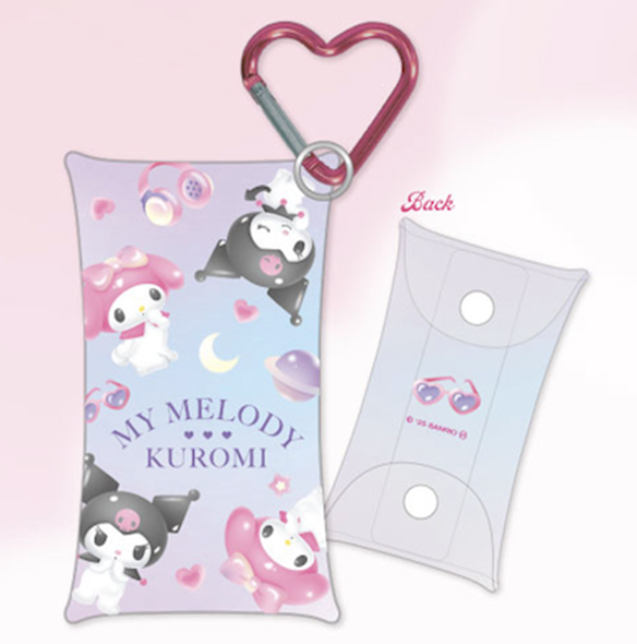 My Melody & Kuromi Pastel Dreamland Series Heart Carabiner Clear Multi Case