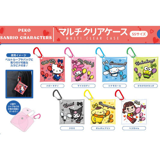 Peko x Sanrio Characters Multi Clear Case Keychain