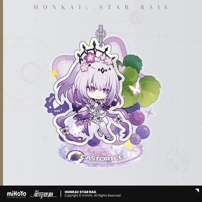 Honkai: Star Rail Fruity Summer Series Chibi Acrylic Keychain & Ornament Castorice ACG Go Anime www.acg-go.com Caelus, Castorice, Honkai: Star Rail, Keycahin, Mydei, Ornament, Stelle, Trailblazer