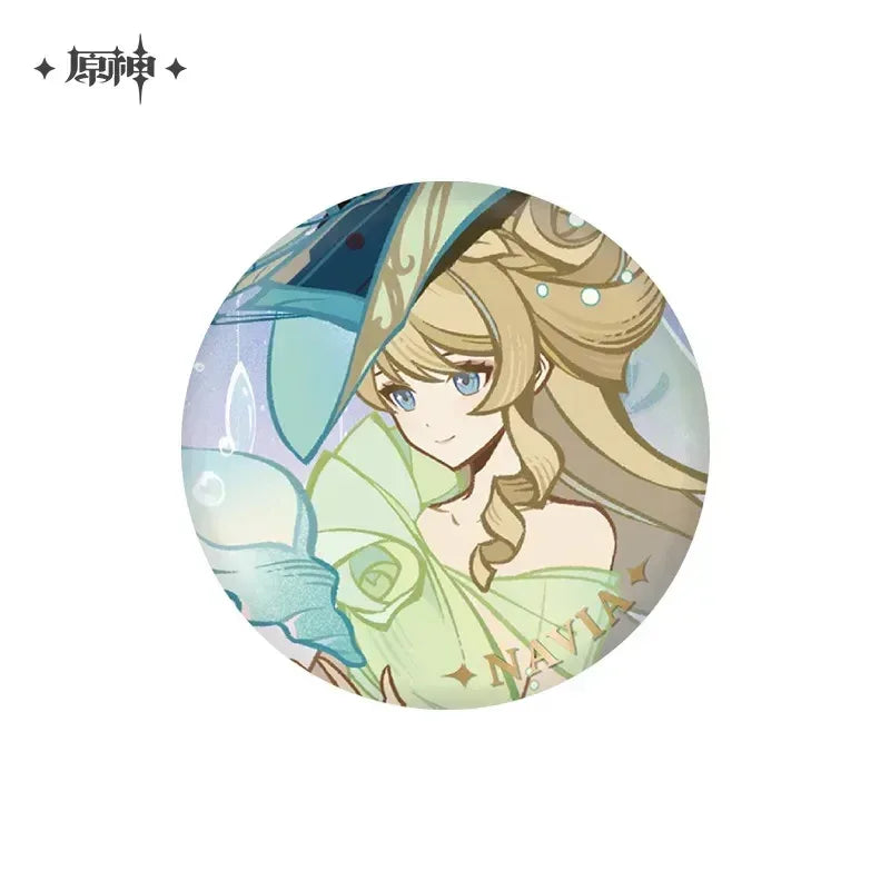 Genshin Impact Tapestry of Night Series Merch Badge - Navia ACG Go Anime www.acg-go.com Badge, Chiori, Kirara, Lynette, Lyney, Navia, Stand