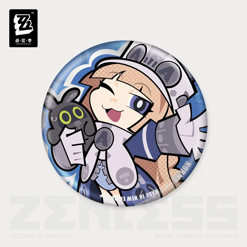 Zenless Zone Zero New Eridu Series External Strategy Department Chibi Tinplate Badge