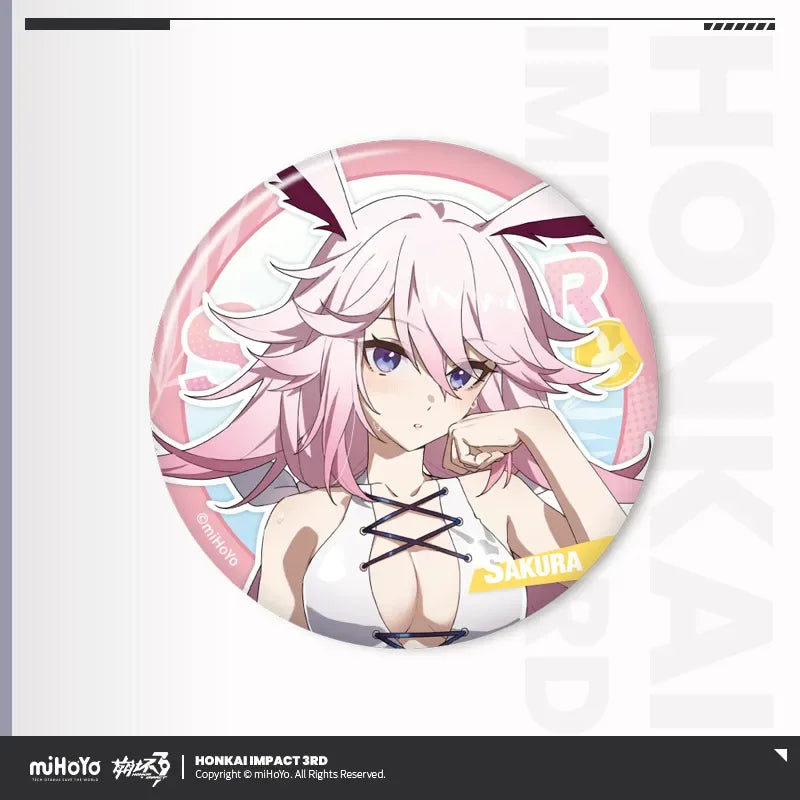 Summer Cruise Series Tinplate Badge Vol.4 Honkai Impact 3rd Sakura ACG Go Anime www.acg-go.com Aponia, Badge, Eden, Elysia, Griseo, Honkai Impact 3rd, Hua, Kalpas, Kevin, Kosma, Mobius, Pardofelis, Sakura, Su, Vill-V