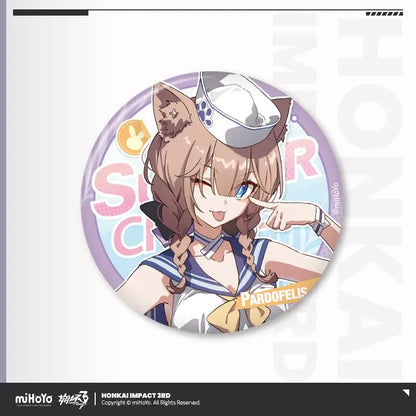 Summer Cruise Series Tinplate Badge Vol.4 Honkai Impact 3rd Pardofelis ACG Go Anime www.acg-go.com Aponia, Badge, Eden, Elysia, Griseo, Honkai Impact 3rd, Hua, Kalpas, Kevin, Kosma, Mobius, Pardofelis, Sakura, Su, Vill-V