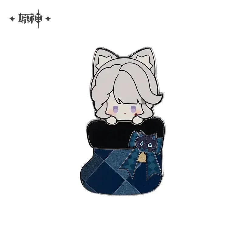 Genshin Impact House of the Hearth Winter Series Metal Badge Lynette ACG Go Anime www.acg-go.com Arlecchino, Badge, Freminet, Lynette, Lyney, Tartaglia