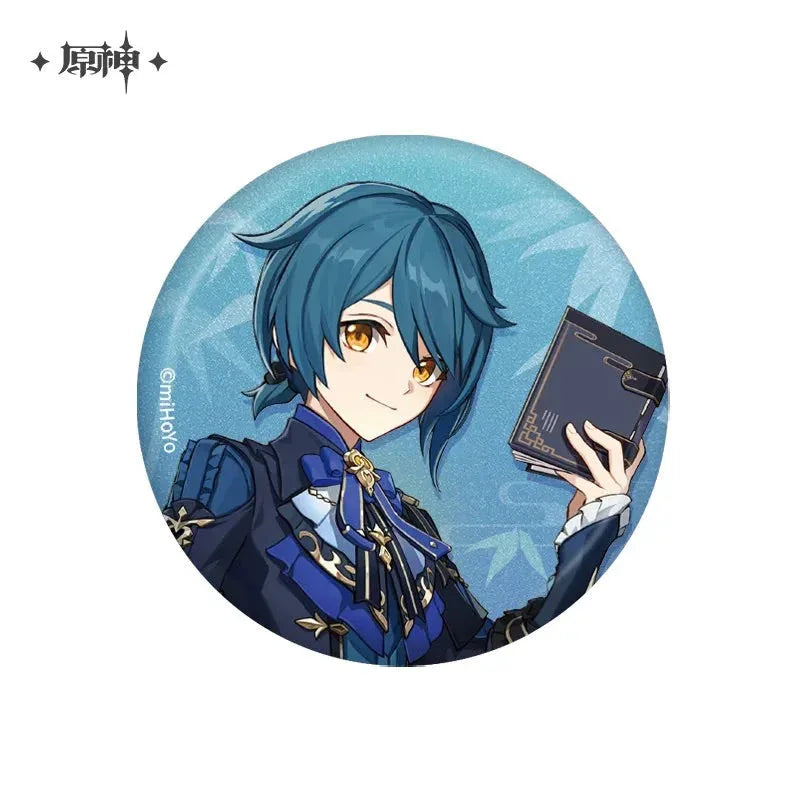 Teyvat Style Series Badge Genshin Impact Xingqiu - Banboo Rain ACG Go Anime www.acg-go.com Badge, Diluc, Fischl, Ganyu, Kaeya, Kamisato Ayaka, Keqing, Kirara, Klee, Lisa, Nilou, Ningguang, Shenhe, Xingqiu