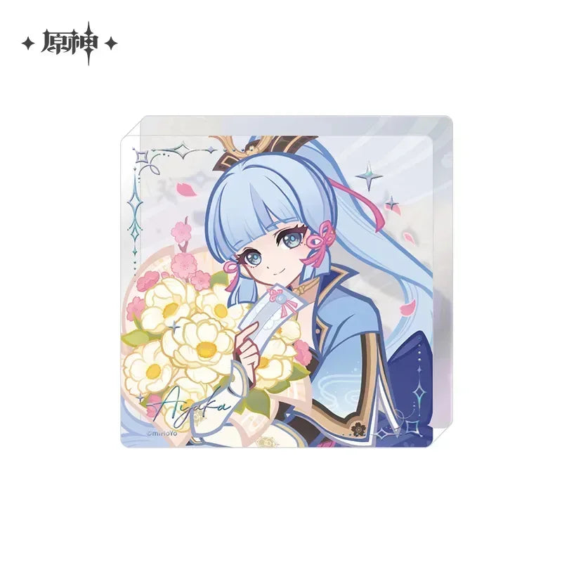Genshin Impact Voicemail of Fragrance Series Badge & Acrylic Block Block / Kamisato Ayaka ACG Go Anime www.acg-go.com Badge, Genshin Impact