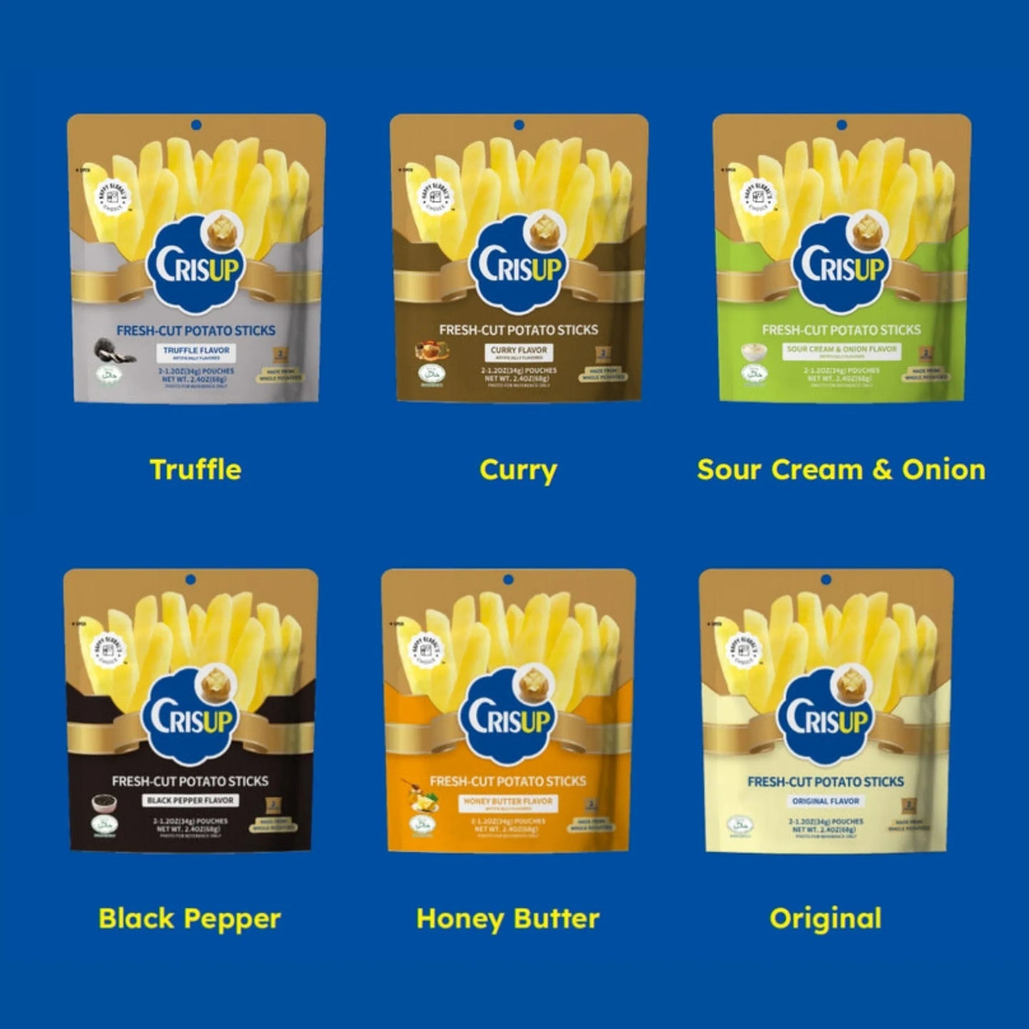 Fresh Cut Potato Sticks Bag Small Package (6 Flavors) Crisup Honey Butter (34g) ACG Go Anime www.acg-go.com Food & Drink