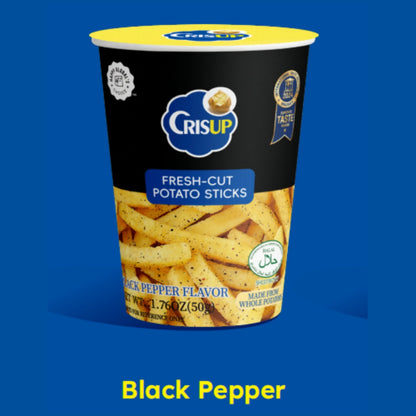 Fresh Cut Potato Sticks Cups (6 Flavors) Crisup Black Pepper ACG Go Anime www.acg-go.com Food & Drink