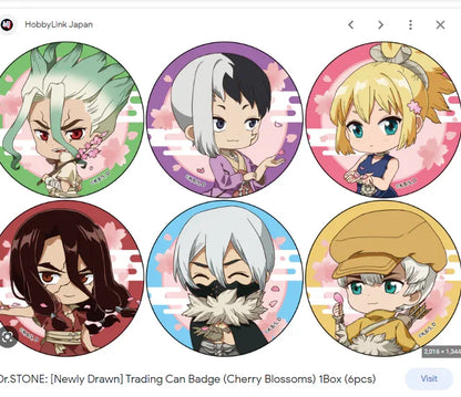 Cherry Blossoms Ver. Badge Mystery Box Dr. Stone Random One ACG Go Anime www.acg-go.com Mystery Box