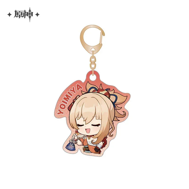 Genshin Impact Hua Cai Qi Shi Series Merch Keychain- Yomiya ACG Go Anime www.acg-go.com Art Decor, Ayaka, Badge, Pendant & Keychain, Shikishi, Stand, Yoimiya
