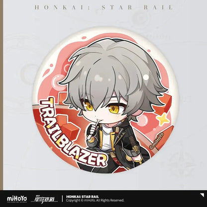 Honkai: Star Rail Fruity Summer Series Chibi Tinplate Badge Trailblazer Caelus (Male) ACG Go Anime www.acg-go.com Badge, Caelus, Castorice, Honkai: Star Rail, Mydei, Stelle, Trailblazer